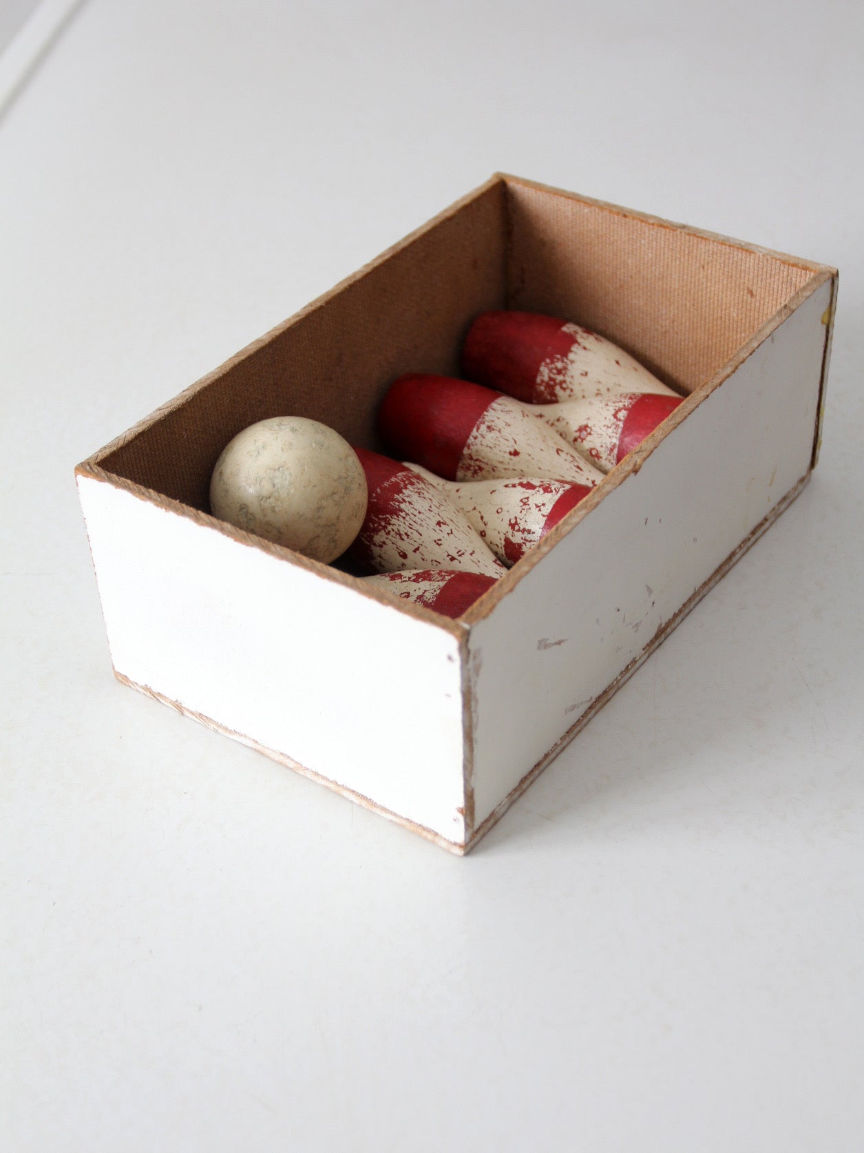 antique tabletop bowling game set