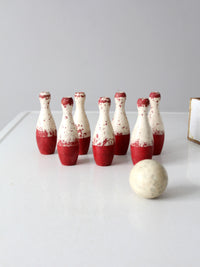 antique tabletop bowling game set