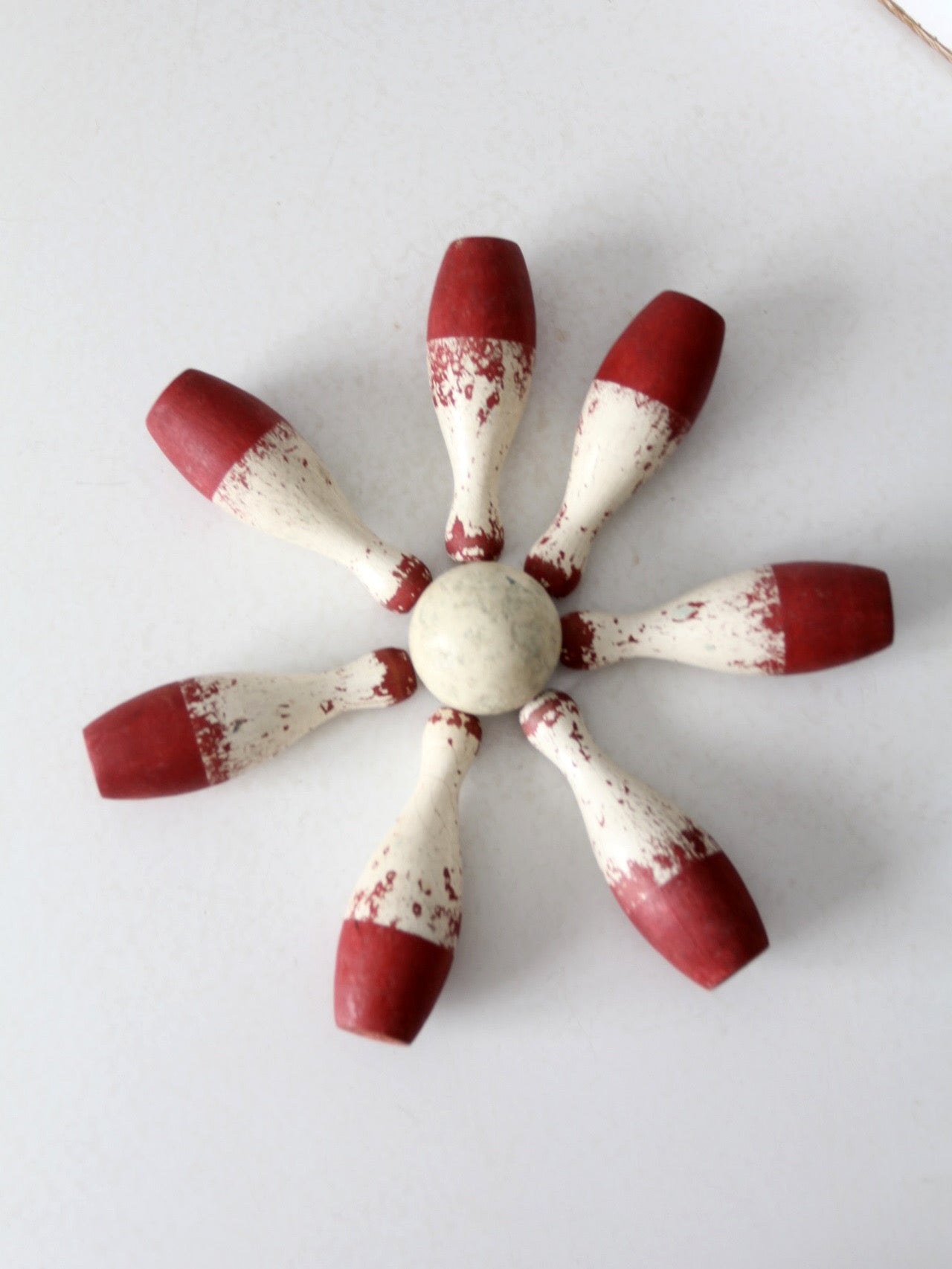 antique tabletop bowling game set