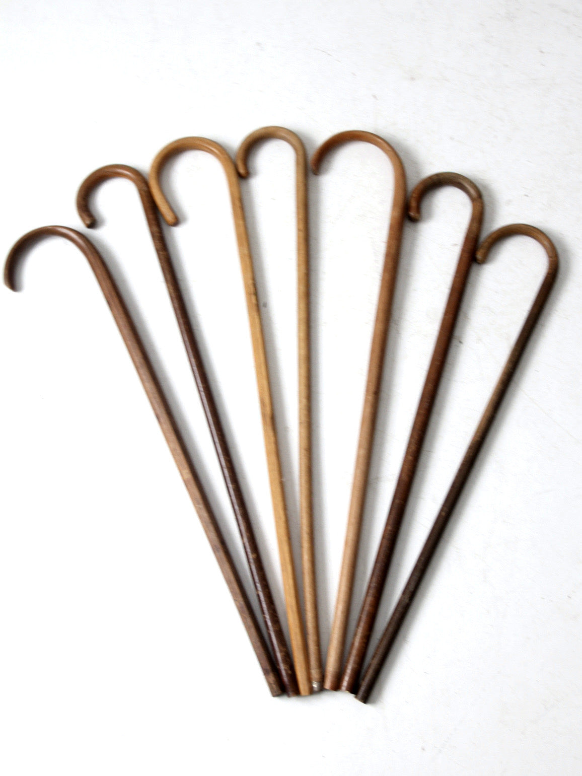 set of seven vintage wood canes