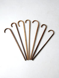 set of seven vintage wood canes