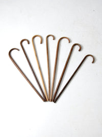 set of seven vintage wood canes