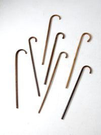 set of seven vintage wood canes