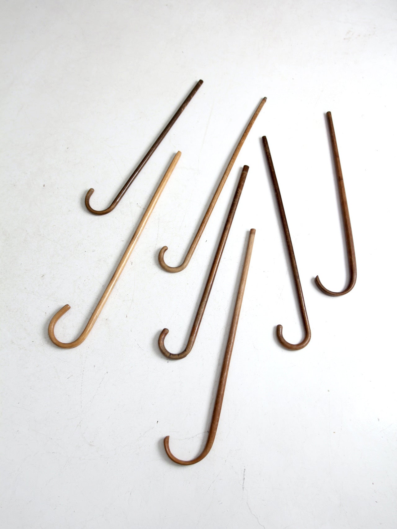 set of seven vintage wood canes