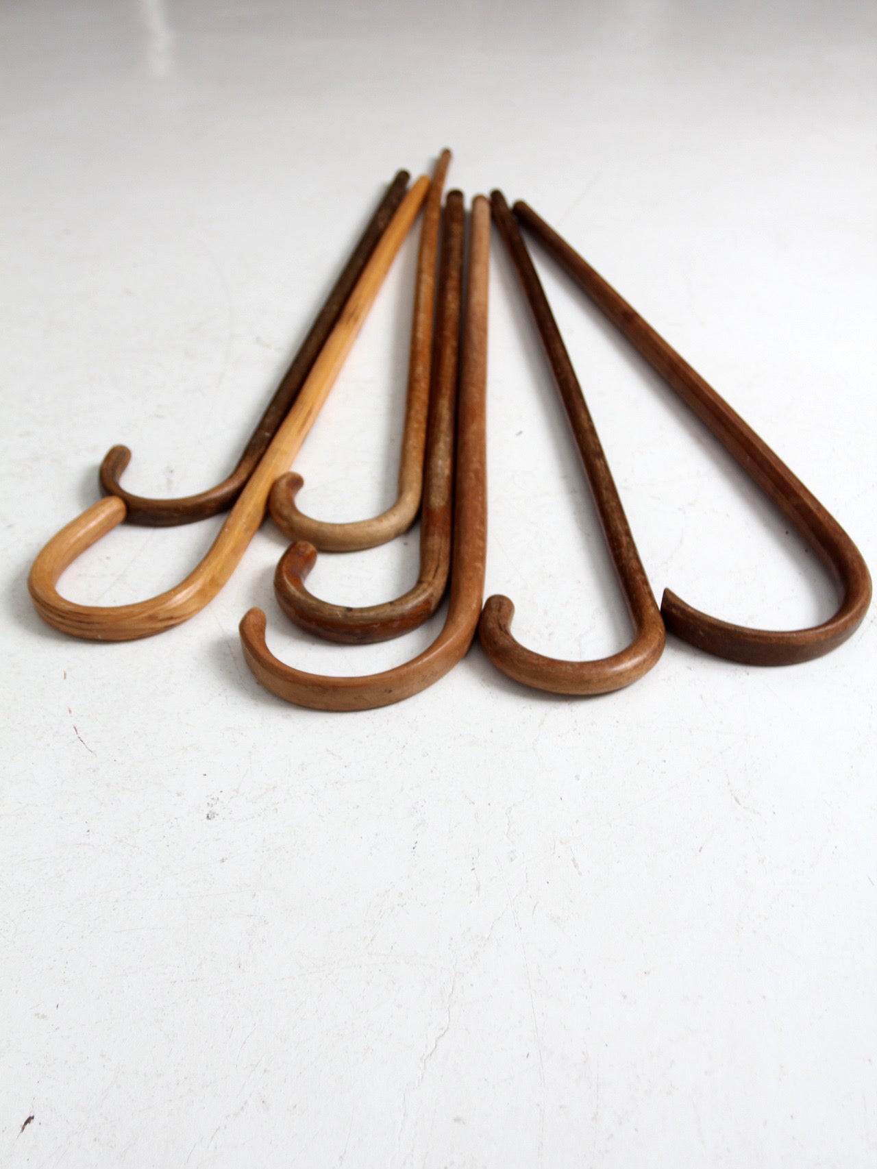 set of seven vintage wood canes