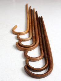 set of seven vintage wood canes