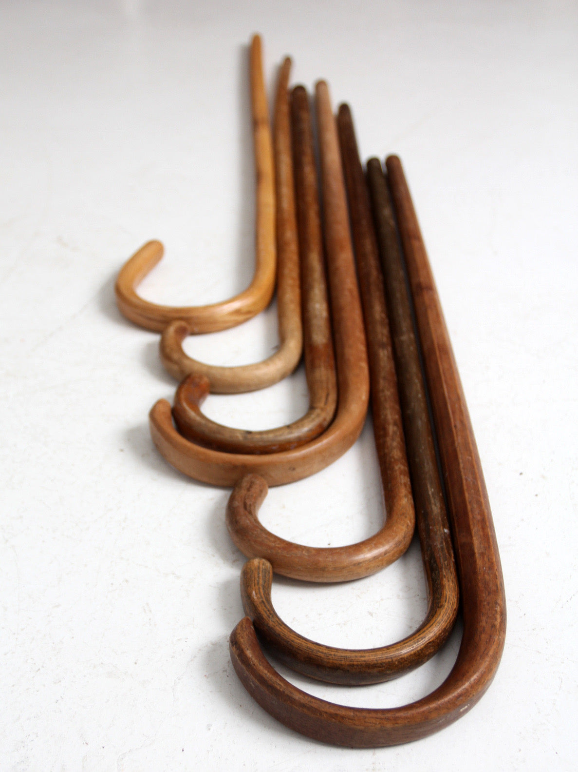 set of seven vintage wood canes