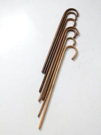 set of seven vintage wood canes