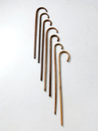 set of seven vintage wood canes