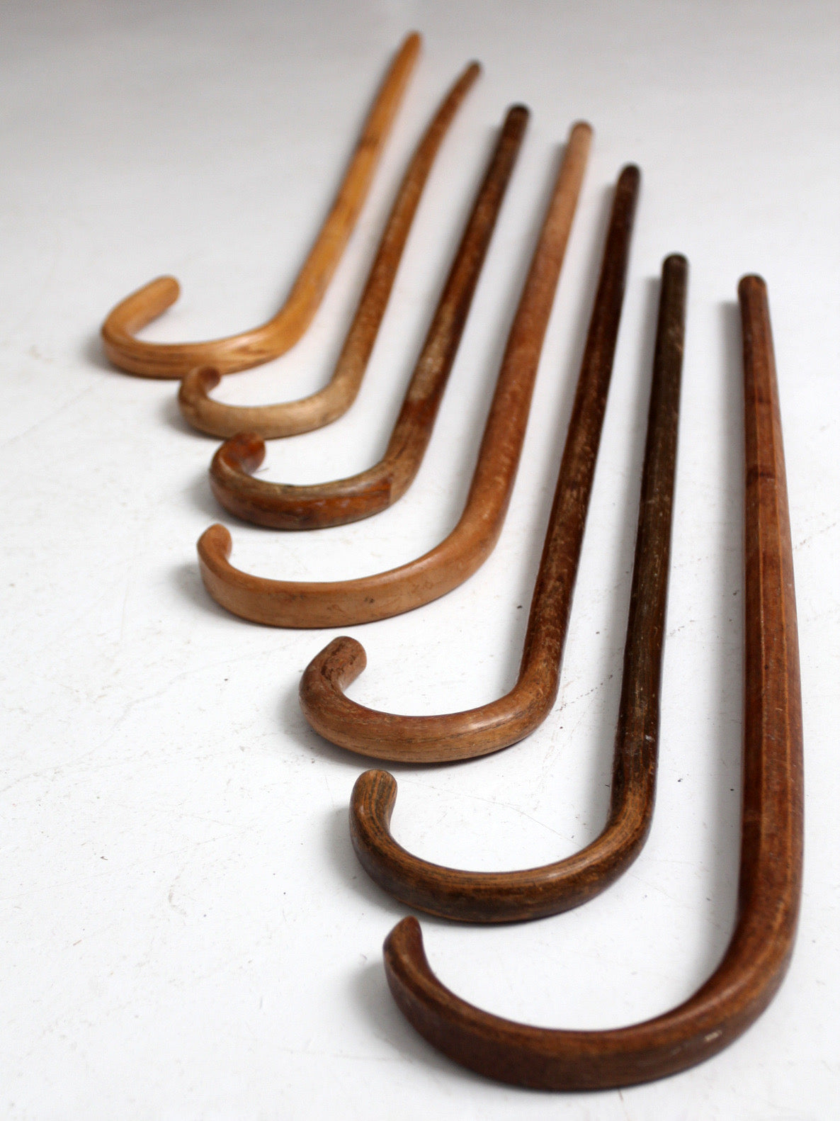 set of seven vintage wood canes