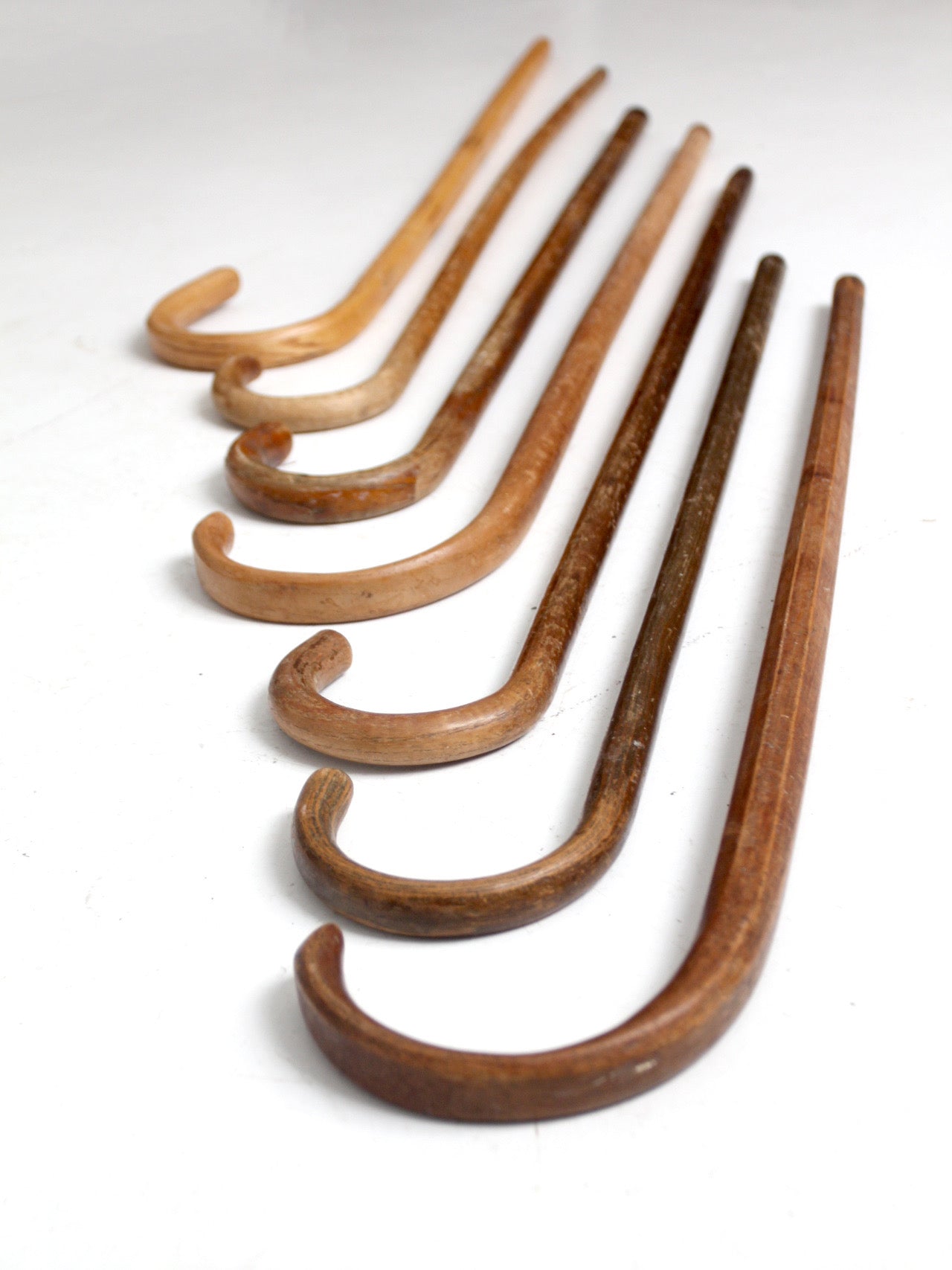set of seven vintage wood canes