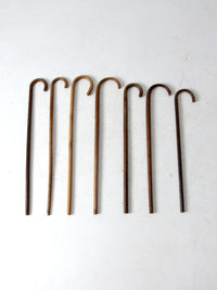 set of seven vintage wood canes