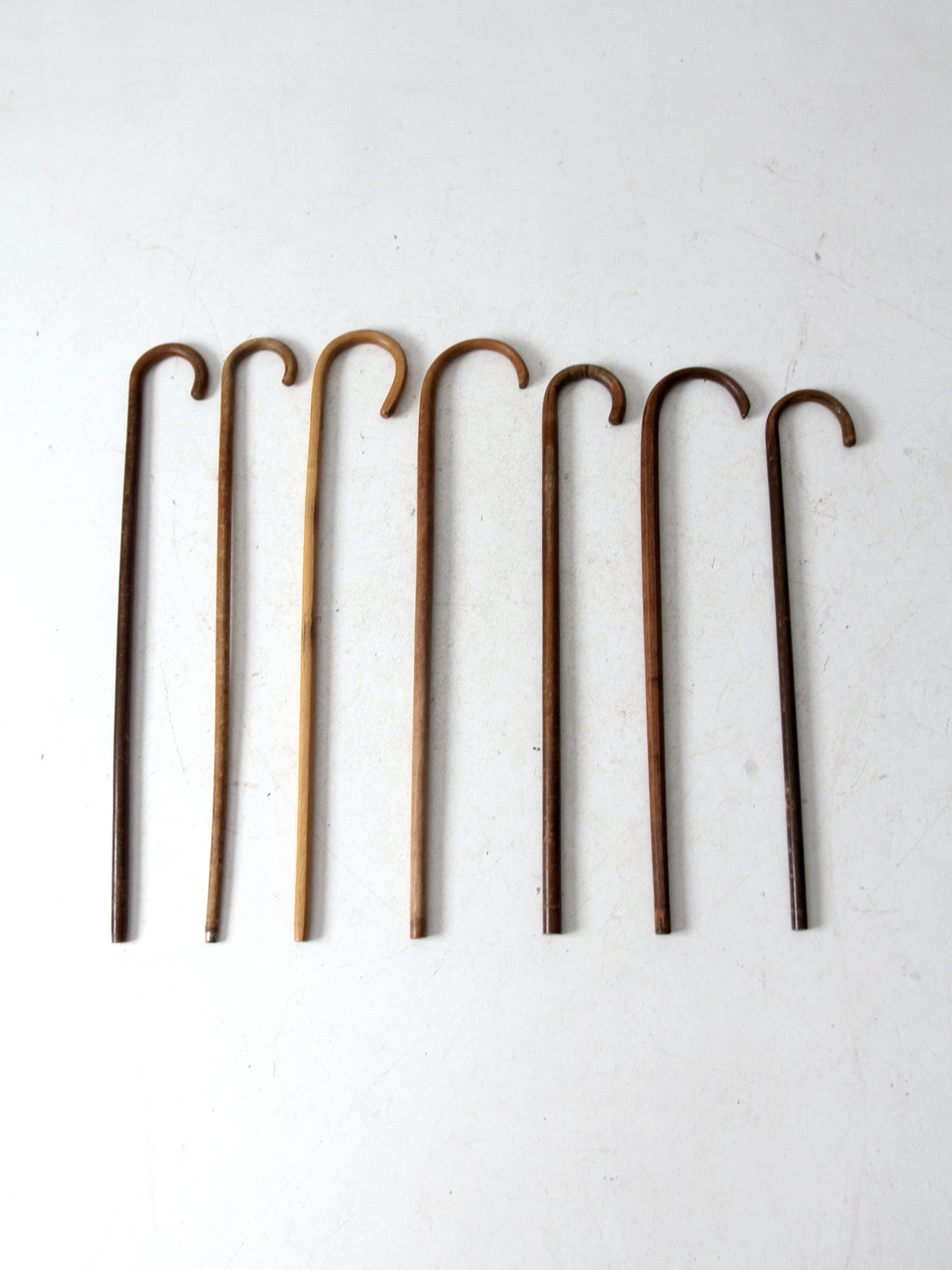 set of seven vintage wood canes