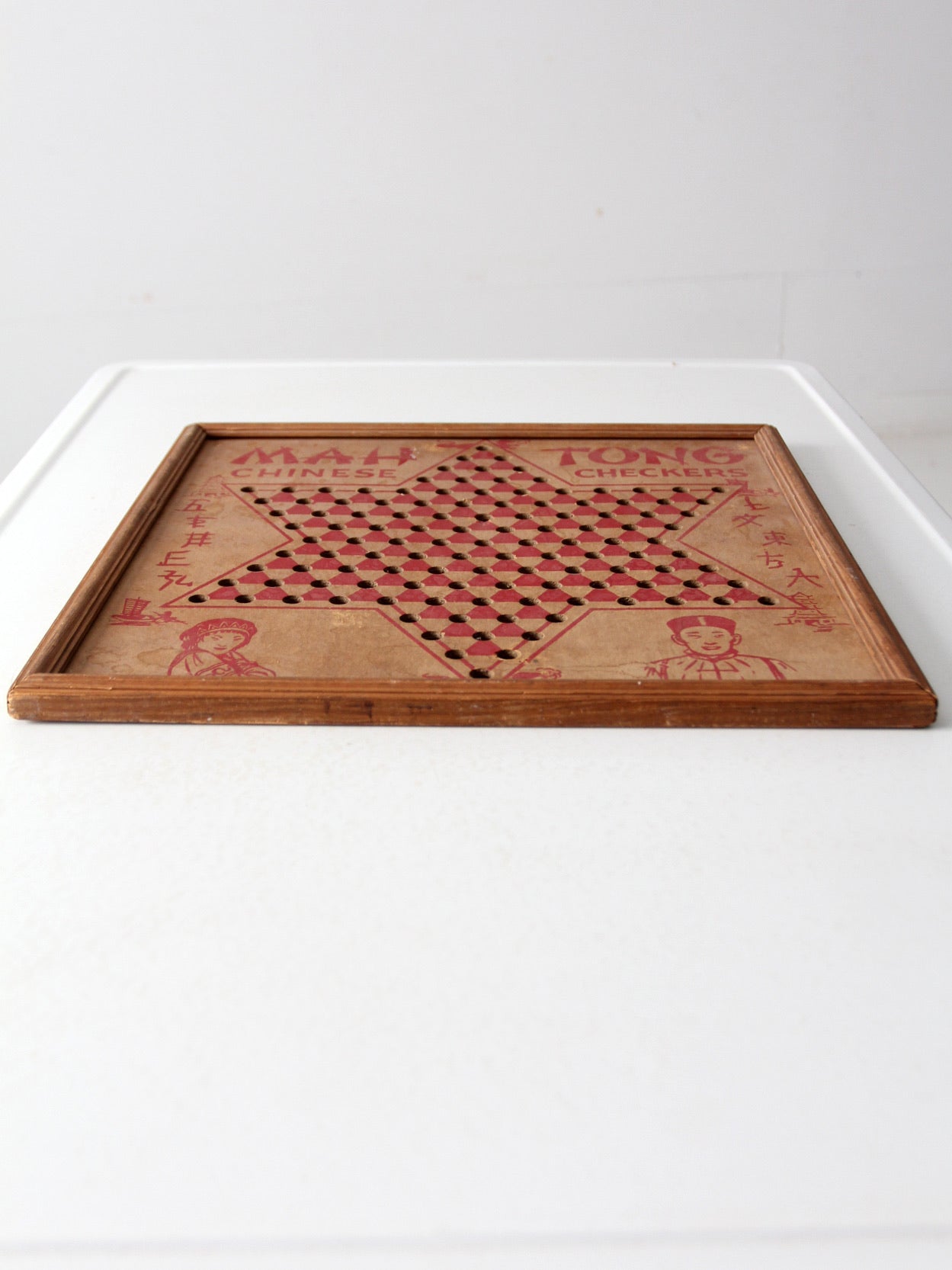 vintage Mah Tong Chinese checkers game board