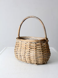 vintage white splint weave basket