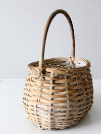 vintage white splint weave basket