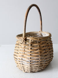 vintage white splint weave basket