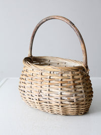 vintage white splint weave basket