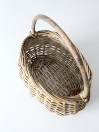vintage white splint weave basket