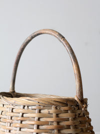 vintage white splint weave basket
