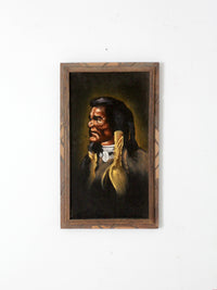 vintage Native American chief velvet painting