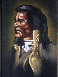 vintage Native American chief velvet painting