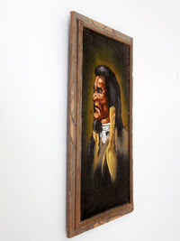 vintage Native American chief velvet painting