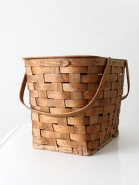 vintage splint weave picnic basket