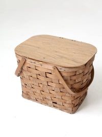 vintage splint weave picnic basket