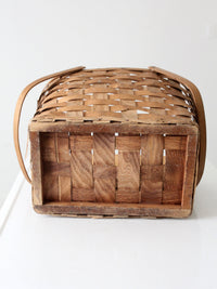 vintage splint weave picnic basket