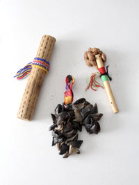 vintage Andean folk musical instruments collection