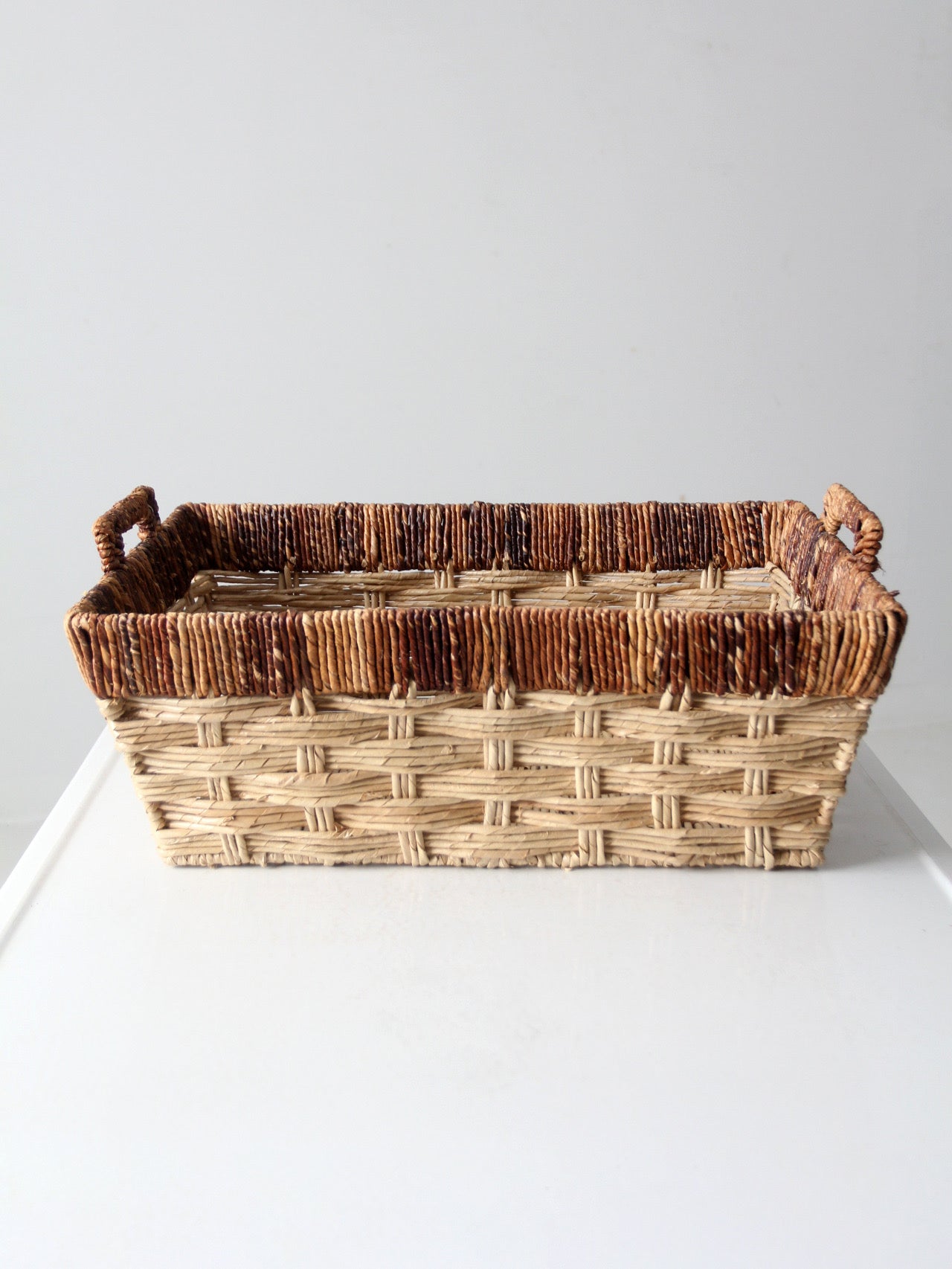 vintage storage basket with handles