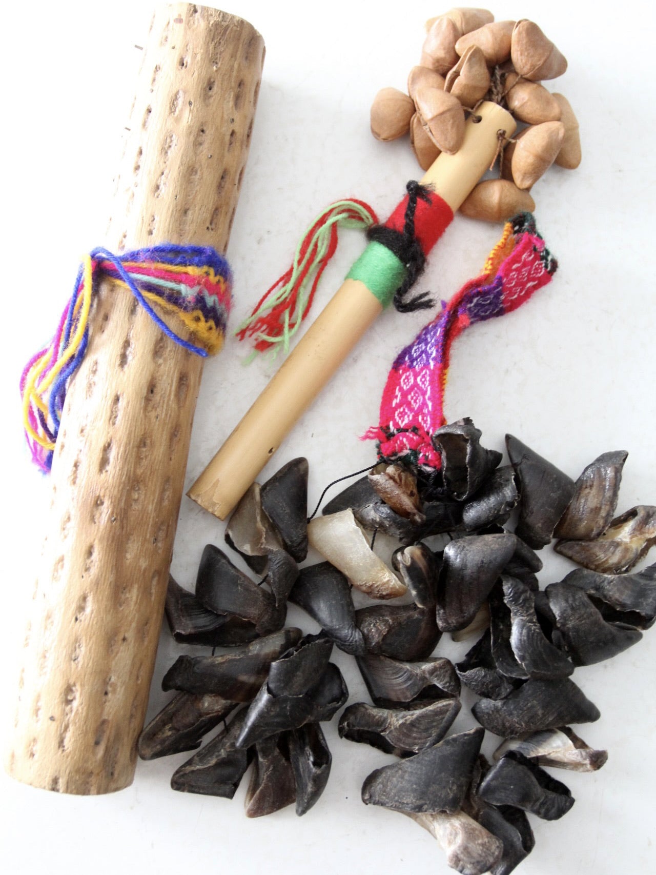 vintage Andean folk musical instruments collection