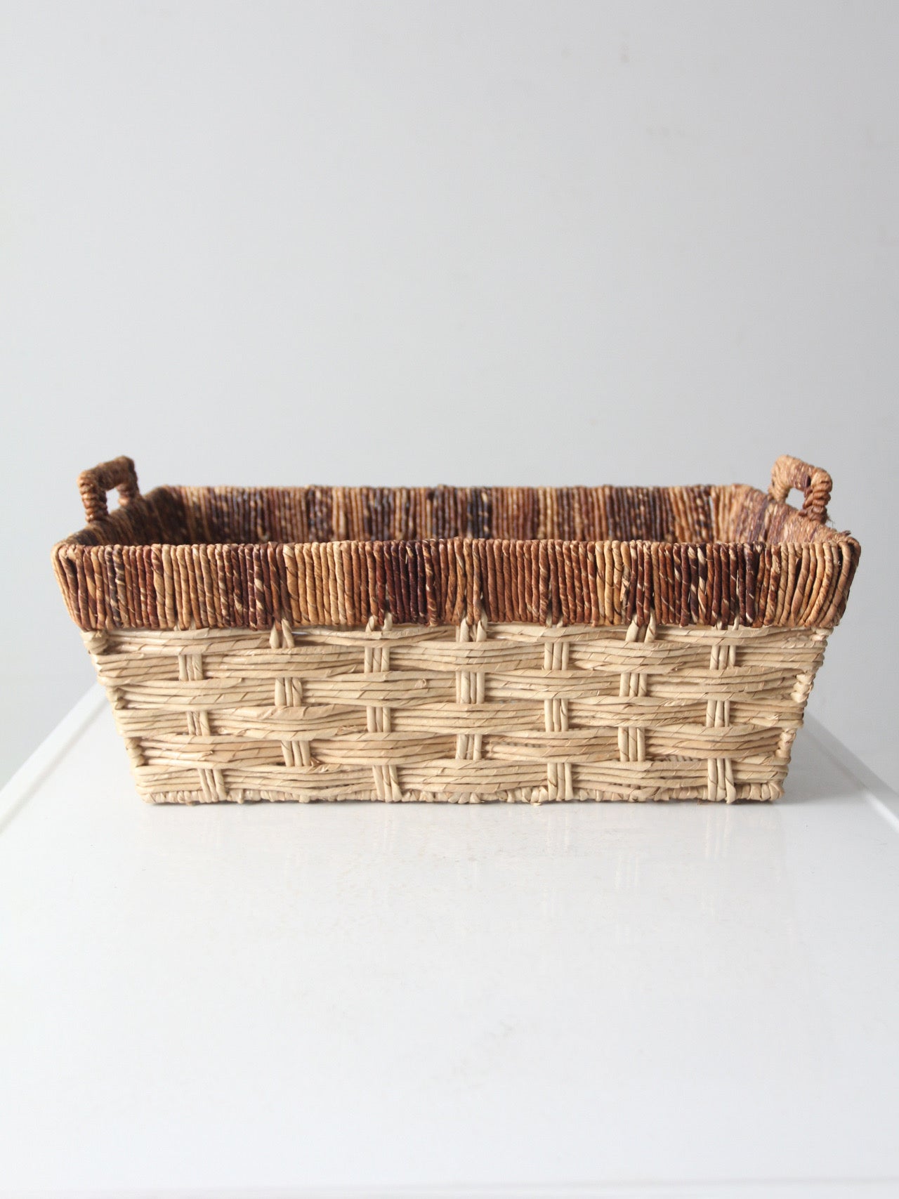 vintage storage basket with handles