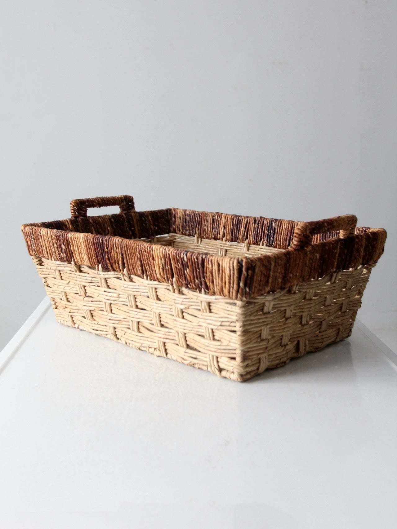 vintage storage basket with handles