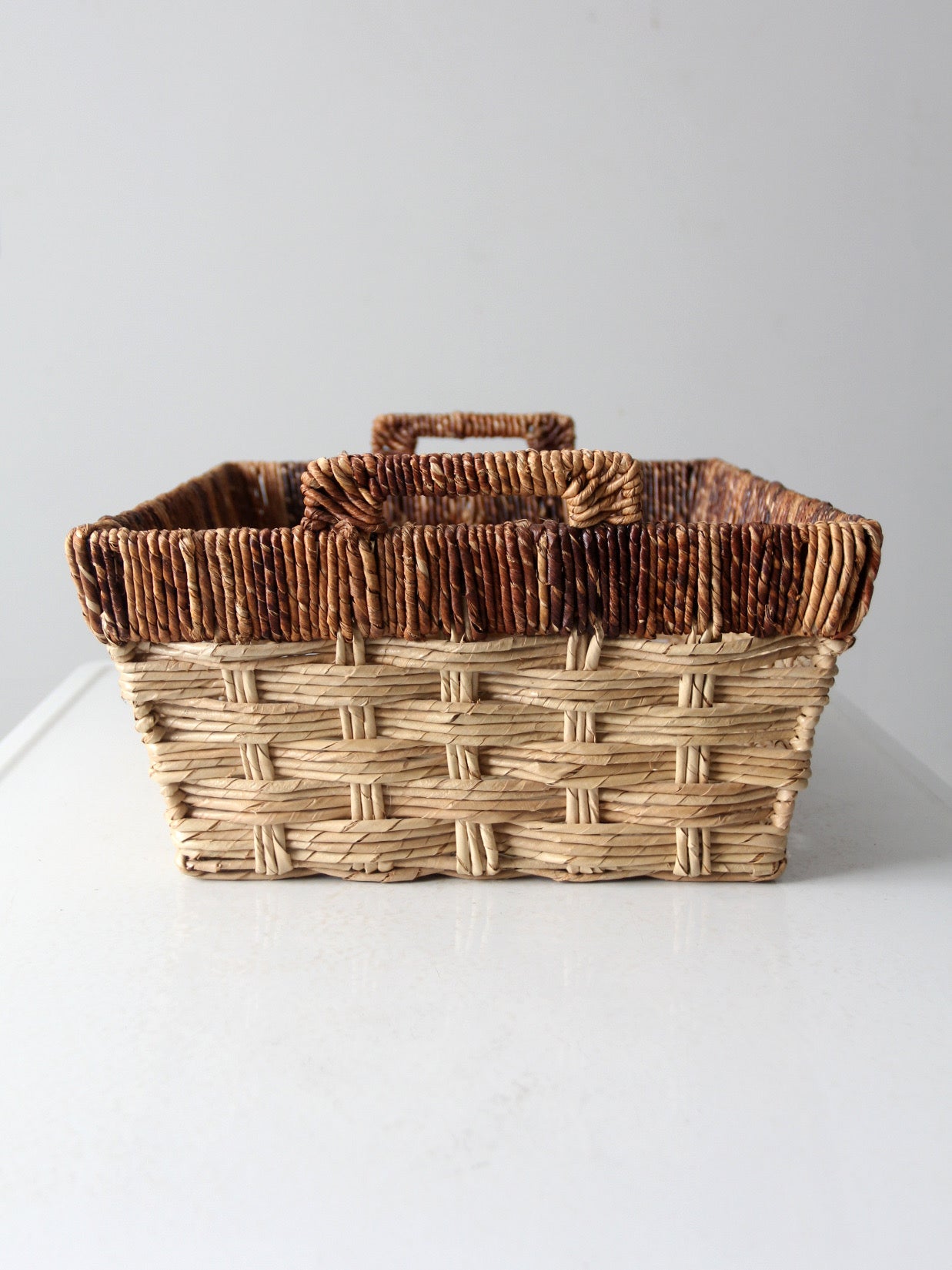 vintage storage basket with handles