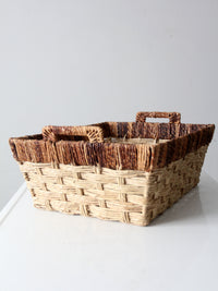vintage storage basket with handles