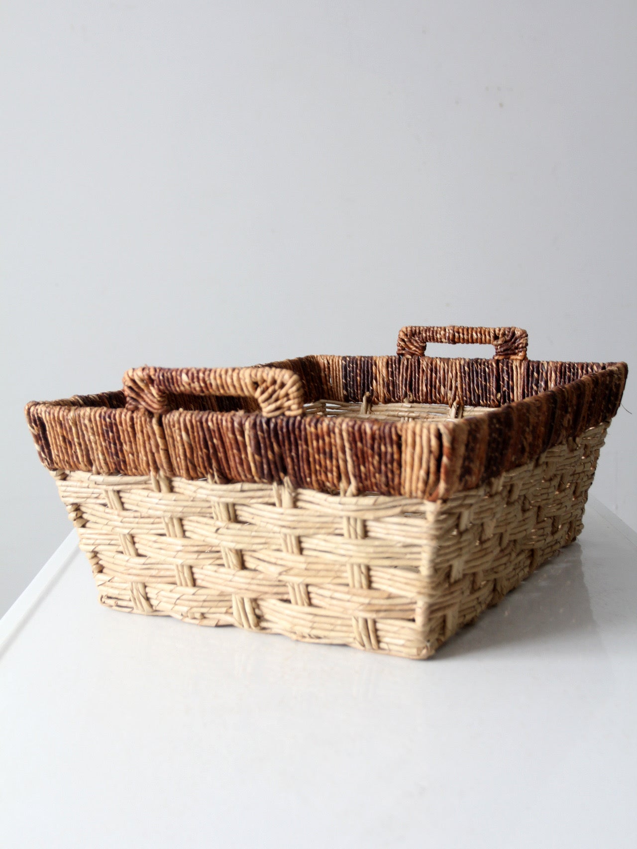 vintage storage basket with handles