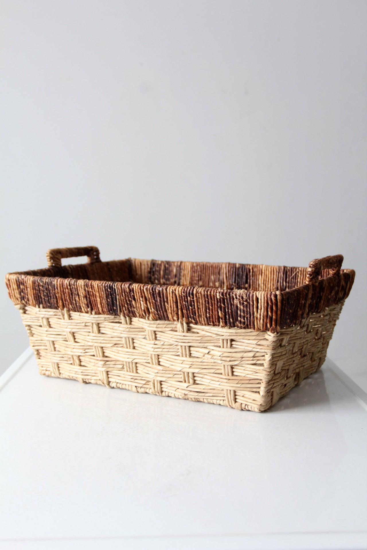 vintage storage basket with handles
