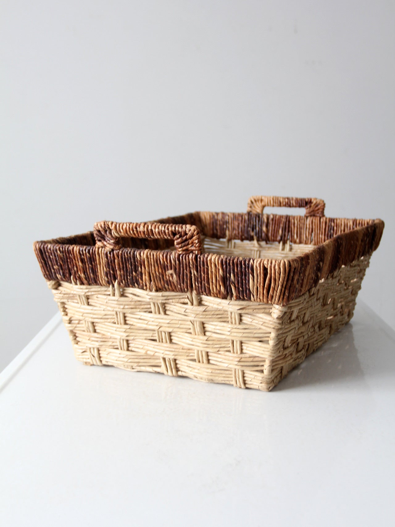 vintage storage basket with handles