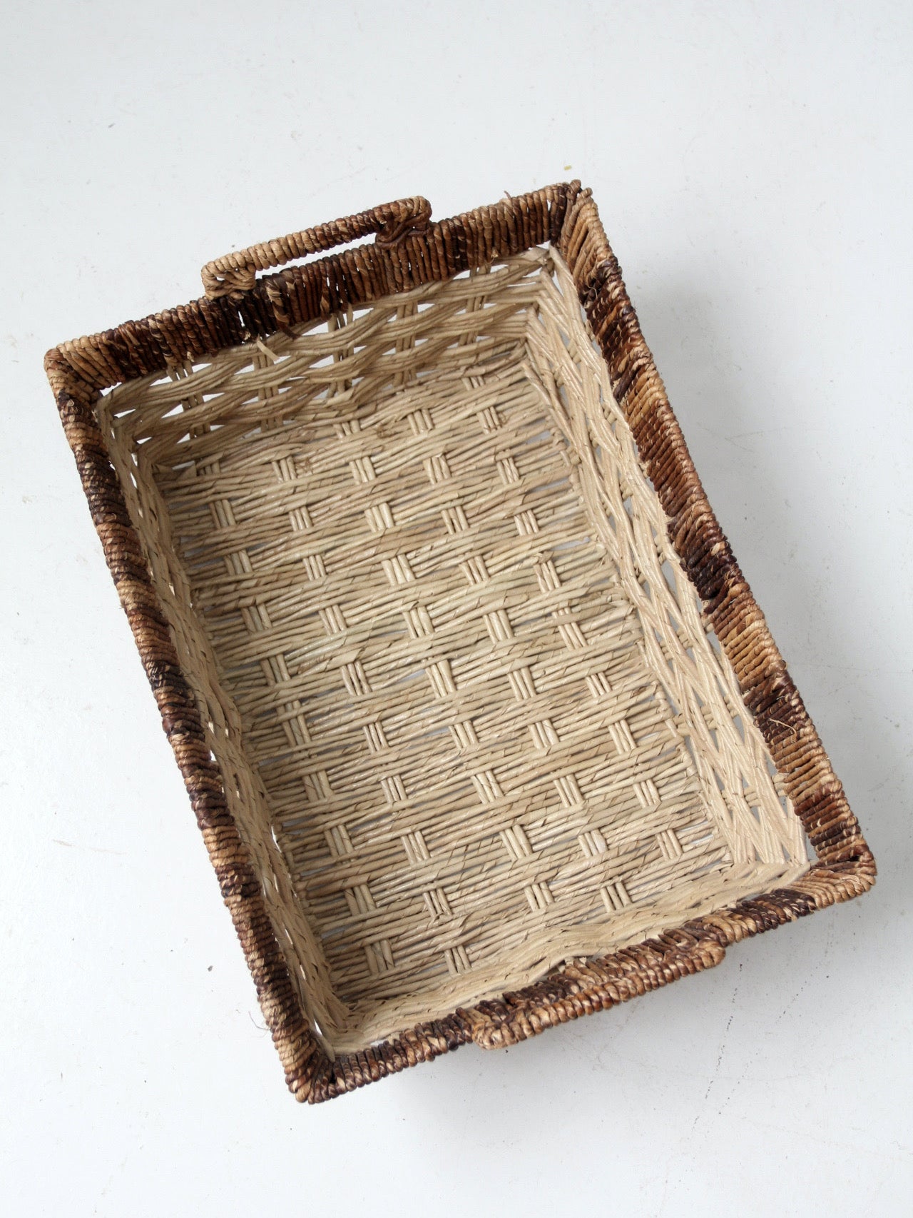 vintage storage basket with handles