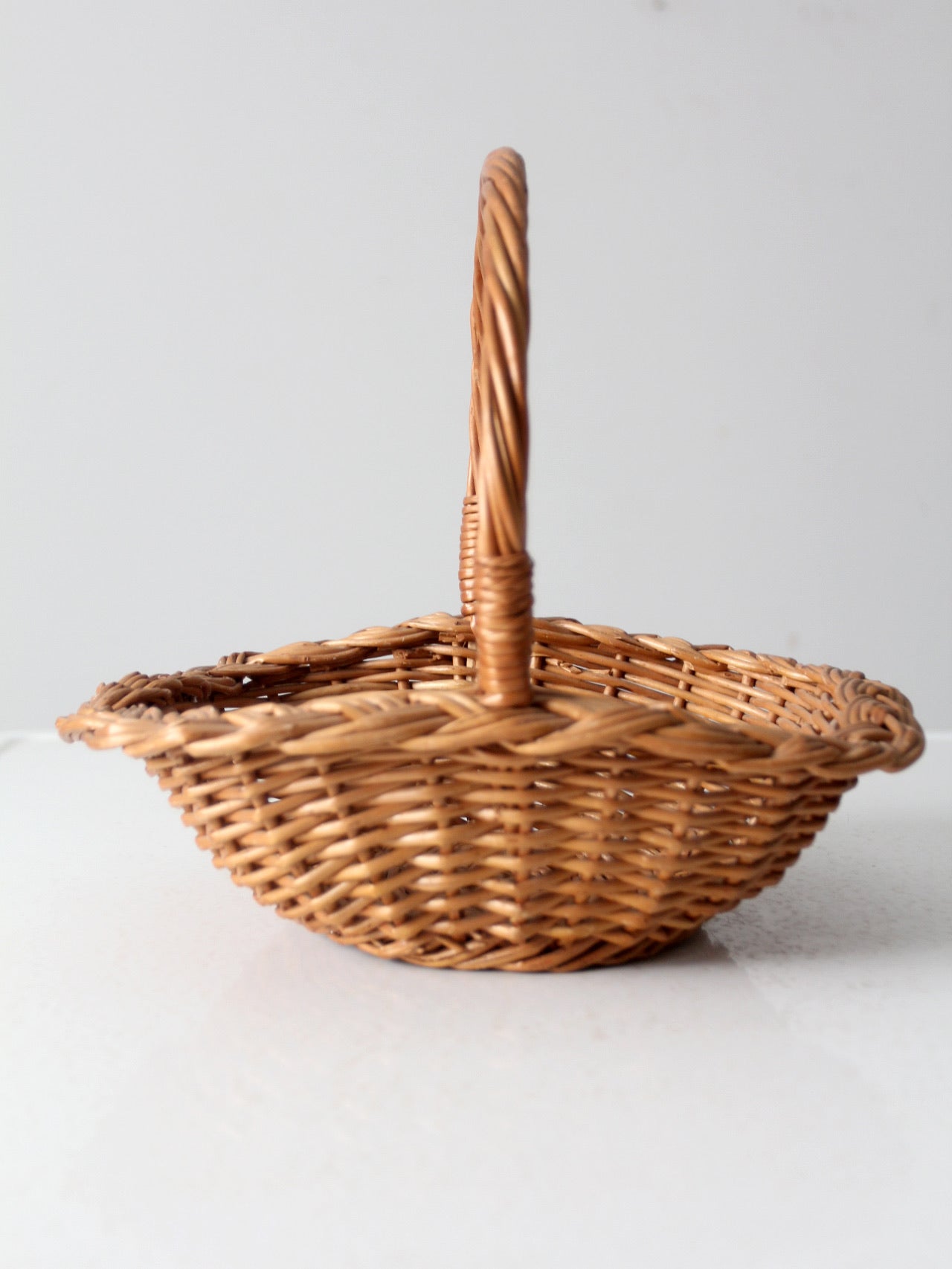 vintage wicker basket with handle