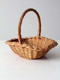 vintage wicker basket with handle