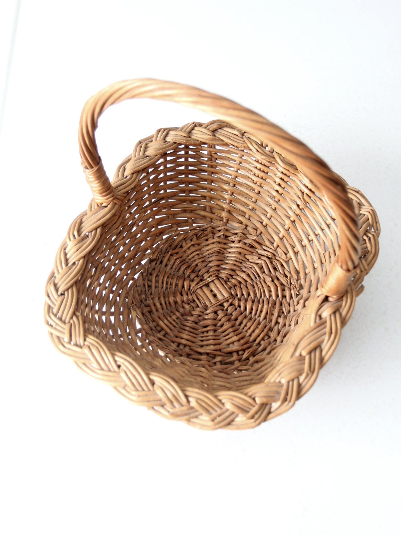 vintage wicker basket with handle