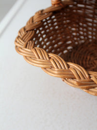 vintage wicker basket with handle