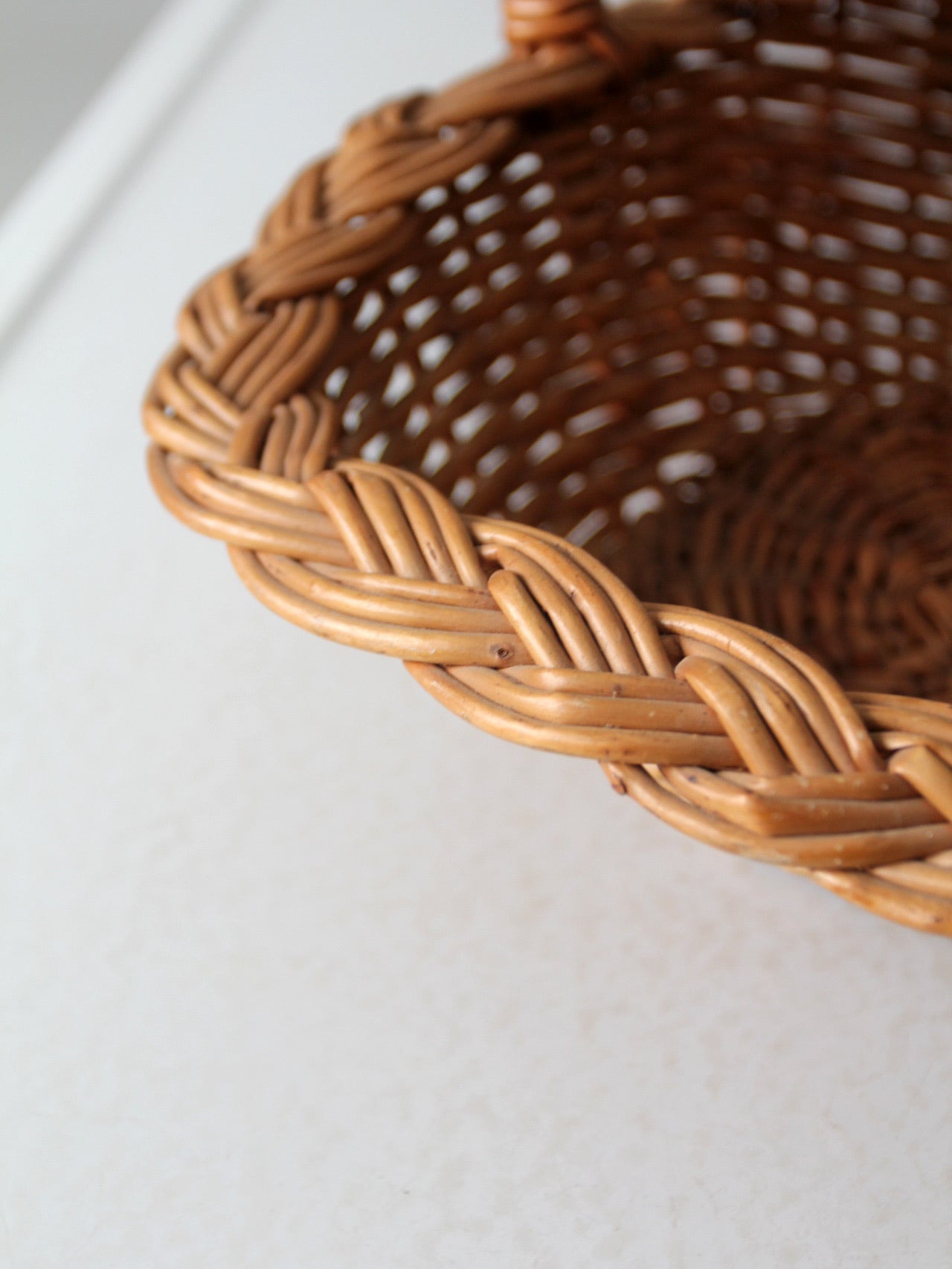 vintage wicker basket with handle