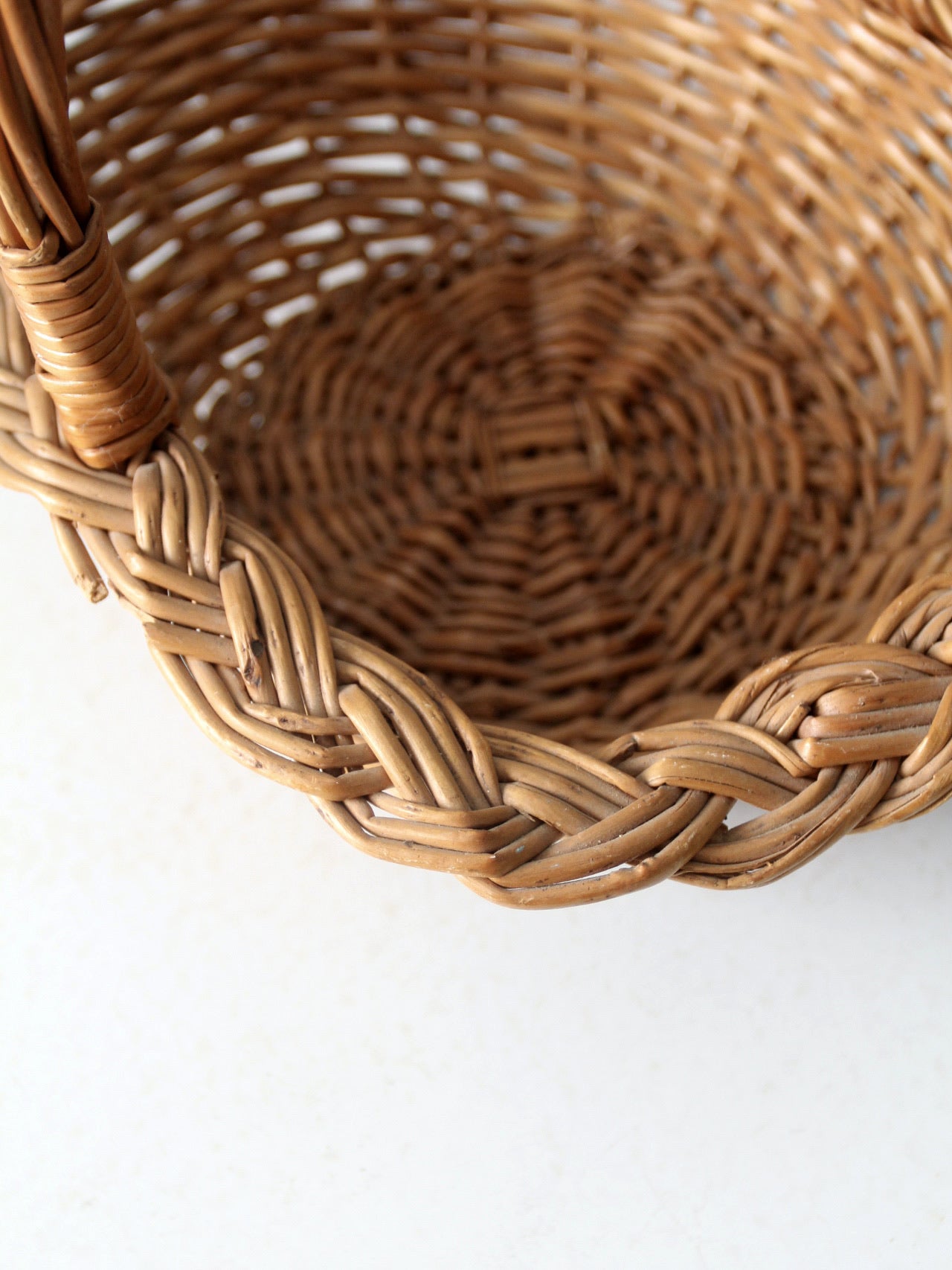 vintage wicker basket with handle