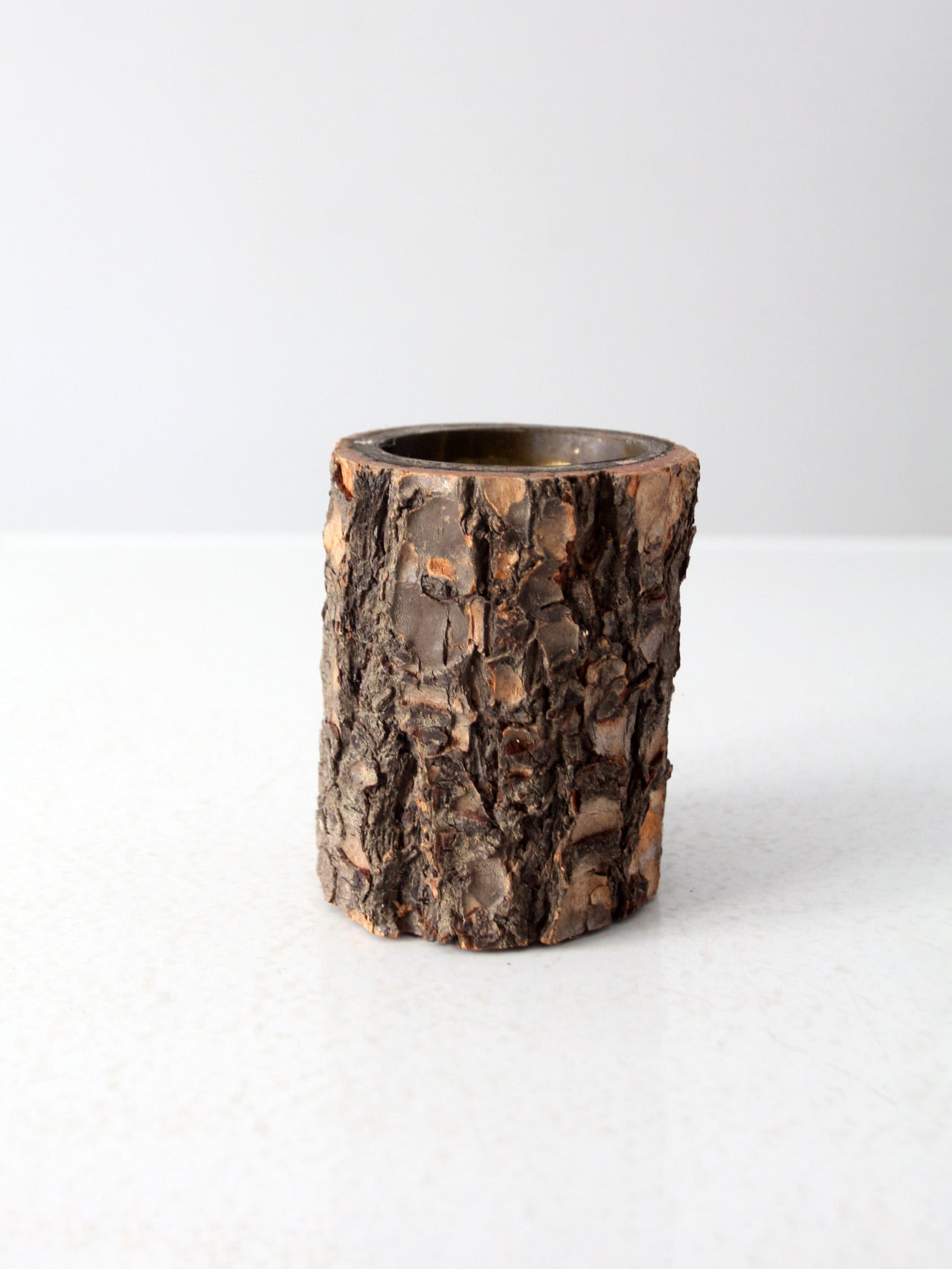 vintage rustic log bowl