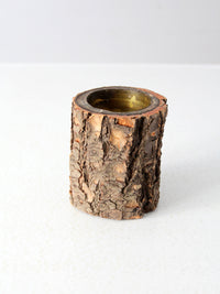 vintage rustic log bowl