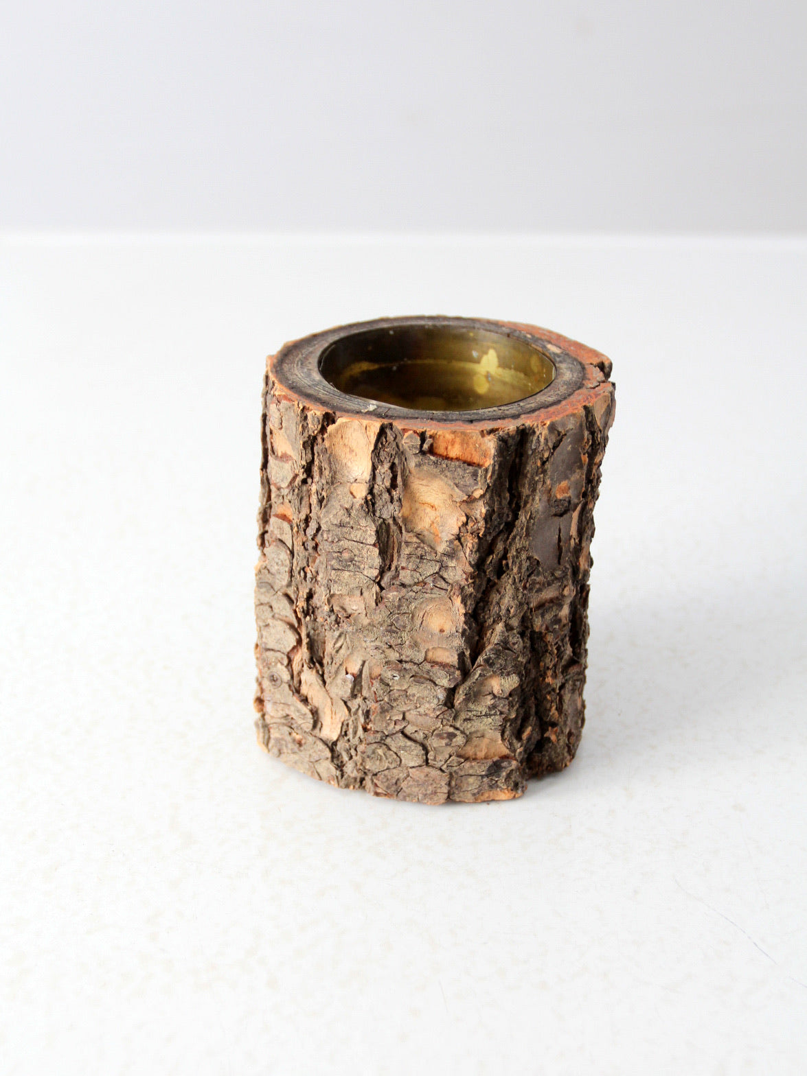 vintage rustic log bowl